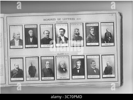 COLLECTION FELIX POTIN HOMMES DE LETTRES (ligne supérieure gauche-droite) FRANCE : LeConte de Lisle (Charles) 1818-1894 1830 1810-1883 - Legouve (Ernest) 1807-1903 - Lemaitre (Jules) 1853 - le Roux (Hugues) 1860 - Leroy-Beaulieu (Paul) 1843 - Littre (Maximilien-Paul-Emile) 1801-1881 - Loti (Pierre) 1850 HOMMES DE LETTRES (ligne inférieure gauche-droite) FRANCE : Mael (Pierre) 1862 - Leroy (René) 1856 - Malot (Paul Marguerite (1851) Paul Marguerite (Paul) Marie (Paul Marguerite) (Paul) (Paul) (1862 - Paul Marguerite) Paul (1860) Paul Marguerite (Victor Martin (Victor Martin) Paul Banque D'Images