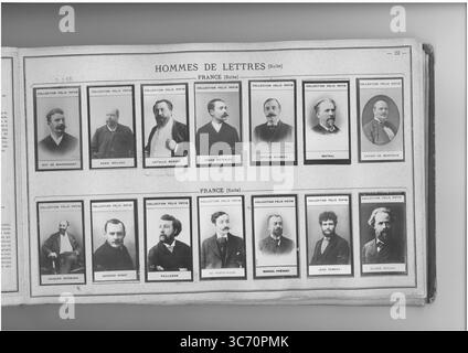 COLLECTION FELIX POTIN HOMMES DE LETTRES (ligne supérieure gauche-droite) FRANCE : Maupassant (Guy de) 1850-1893 - Meilhac (Henri) 1831-1897 1862 - Mendes (Catulle) 1841 1859 - Metenier (Oscar) 1859 - Mirbeau (Octave) 1850 - Mistral (Frederic) 1830 - Montepin (comte Xavier de) 1824-1902 HOMMES DE LETTRES (ligne inférieure gauche-droite) FRANCE : Normand (Jacques) 1848 - Ohnet (Georges) 1848 - Pailleron (Edouard Rameau) 1834-1899 - Jacques-1849 - Jean-Jacques-Jacques-Jacques-1830 - Jacques-Jacques-Révrier Banque D'Images
