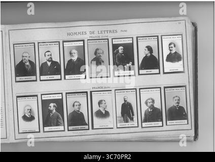 COLLECTION FELIX POTIN HOMMES DE LETTRES (ligne supérieure gauche-droite) FRANCE : Bergerat (Emile) 1845 - Bisson (Alexandre) 1848 - bornier (Henri vicomte de) 1825-1901 - Brieux (Eugene) 1858 - Broglie (Albert duc de) 1821-1901 - Bruant (Aristide) 1851 - Brunetiere (Ferdinand) 1849 HOMMES DE LETTRES (ligne inférieure gauche-droite 1842) FRANCE : Cherbuliez (Victor) 1929-1899 - Claretie (Jules) 1840 - Coppee (Francois) 1854 - Pierre Dourse (Pierre Decaudine) (1840-1897 - Pierre Decaudine) (1857) (Pierre (1861 Banque D'Images