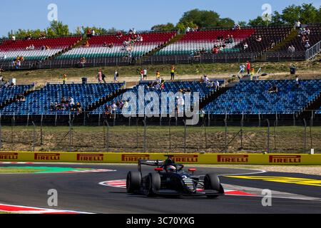 01 BADOER Brando (ita), Prema Racing, Dallara F3 2025, action lors de la 9ème manche du Championnat FIA de formule 3 2025 du 1er au 3 août 2025 sur le Hungaroring, à Mogyorod, Hongrie - photo Julien Delfosse / DPPI Banque D'Images