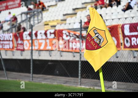 Rome, Italie. 31 juillet 2025. Corner Flag lors du match amical entre A.S. Roma et A.S. Cannes au stade Tre Fontane, le 31 juillet 2025 à Rome, Italie. Crédit : Agence photo indépendante/Alamy Live News Banque D'Images
