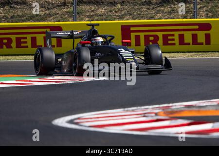 01 BADOER Brando (ita), Prema Racing, Dallara F3 2025, action lors de la 9ème manche du Championnat FIA de formule 3 2025 du 1er au 3 août 2025 sur le Hungaroring, à Mogyorod, Hongrie Banque D'Images