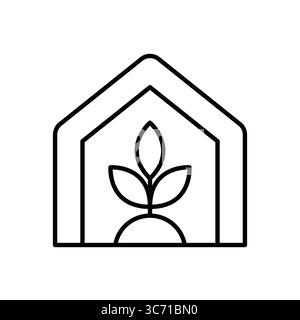 Le dessin au trait simple d'une maison minimaliste avec une feuille symbolise l'éco-respect. Parfait pour les thèmes de la durabilité, de la nature et de l'esthétisme du design moderne Illustration de Vecteur