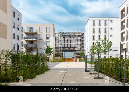 Bâtiments dans le nouveau quartier résidentiel de Frankfurt-Bockenheim, Hesse, Allemagne Banque D'Images