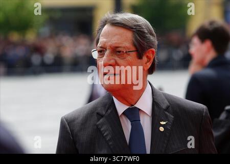 9 mai 2019, Sibiu, Sibiu, Roumanie : NICOS ANASTASIADES, président de la République de Chypre, arrive au sommet informel des chefs d'Etat ou de gouvernement de l'Union européenne à Sibiu, pendant la présidence roumaine du Conseil de l'Union européenne. (Crédit image : © Cornel Putan/ZUMA Wire) Banque D'Images
