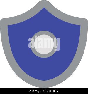 Icône de jouet de bouclier coloré isolé Flat design Vector Illustration de Vecteur