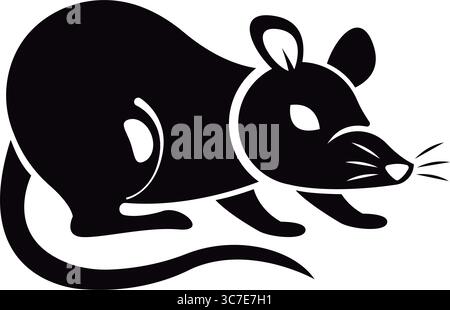 Icône de souris noire accroupie. Vecteur Illustration de Vecteur