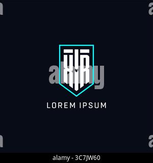 Style géométrique de forme de bouclier de logo Monogram XR avec un graphique vectoriel de conception de logo initial créatif simple Illustration de Vecteur