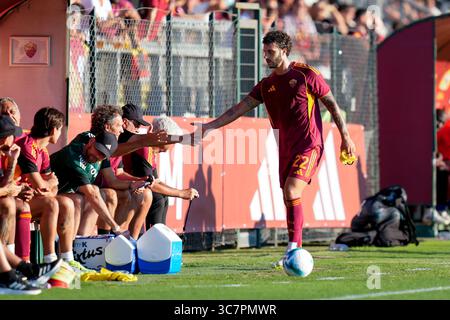 Rome, Italie. 31 juillet 2025. Mario Hermoso de L’AS Roma lors du match amical de pré-saison entre L’AS Roma et Cannes au Stadio « Tre Fontane » le 31 juillet 2025 à Rome, Italie. Crédit : Giuseppe Maffia/Alamy Live News Banque D'Images