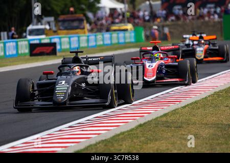 01 BADOER Brando (ita), Prema Racing, Dallara F3 2025, action lors de la 9ème manche du Championnat FIA de formule 3 2025 du 1er au 3 août 2025 sur le Hungaroring, à Mogyorod, Hongrie - photo DPPI Banque D'Images
