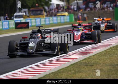 01 BADOER Brando (ita), Prema Racing, Dallara F3 2025, action lors de la 9ème manche du Championnat FIA de formule 3 2025 du 1er au 3 août 2025 sur le Hungaroring, à Mogyorod, Hongrie Banque D'Images