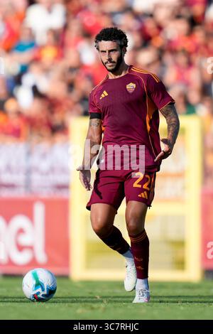 Rome, Italie. 31 juillet 2025. Mario Hermoso de L’AS Roma lors du match amical de pré-saison entre L’AS Roma et Cannes au Stadio « Tre Fontane » le 31 juillet 2025 à Rome, Italie. Crédit : Giuseppe Maffia/Alamy Live News Banque D'Images