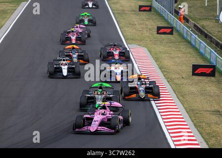 10 MINI Gabriele (ita), Prema Racing, Dallara F2 2024, action lors de la 10ème manche du Championnat FIA de formule 2 2025 du 1er au 3 août 2025 sur le Hungaroring, à Mogyorod, Hongrie - photo Julien Delfosse / DPPI Banque D'Images
