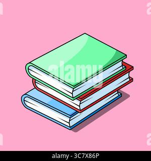 Pile de livres illustration vectorielle dessin animé Illustration de Vecteur