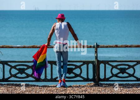 Brighton, le 2 août 2025 : défilé annuel de la fierté à Brighton cet après-midi Banque D'Images