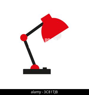 Illustration de lampe de bureau. Lampe de table Vector. Symbole d'équipement de bureau. Objet lumineux lumineux. Illustration de Vecteur