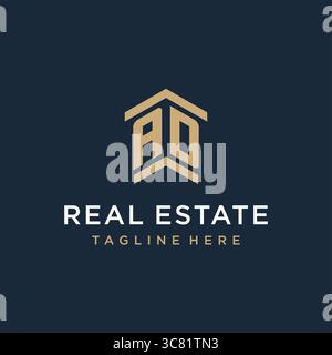 Logo AD initial pour l'immobilier avec des idées de conception de vecteur graphique vectoriel graphique vectoriel d'idées de logo de toit de maison simple et créative Illustration de Vecteur