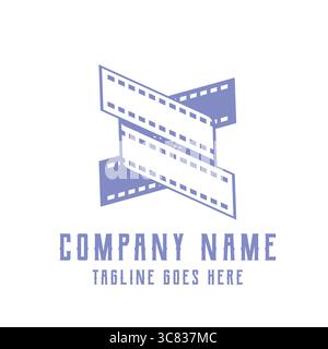 Lettre Sign X film Strip Reel pour le vecteur de conception de logo de photographie de cinéma Illustration de Vecteur