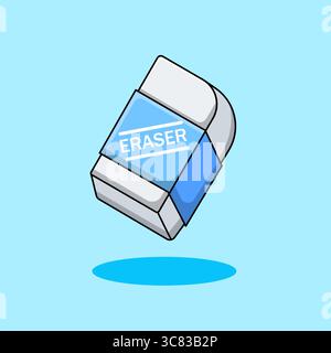 Illustration de gomme de dessin animé sur fond bleu illustration vectorielle Illustration de Vecteur