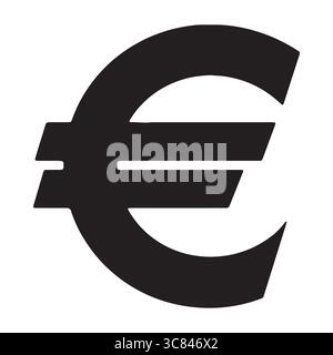 Officiel Black Euro Currency Symbol icône vectorielle Creative Money Sign Design for European Finance Banking Business and Global Economic Trade Illustratio Illustration de Vecteur