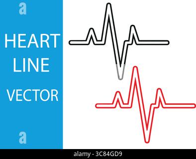 Les lignes dynamiques de pouls cardiaque montrent la santé vitale et les diagnostics médicaux pour les soins de santé modernes Illustration de Vecteur