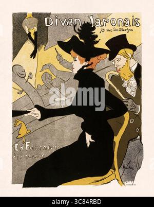 Lithographie couleur d'Henri de Toulouse-Lautrec pour le Divan Japonais, café-concert parisien de la fin du XIXe siècle. L'affiche représente le dan Banque D'Images