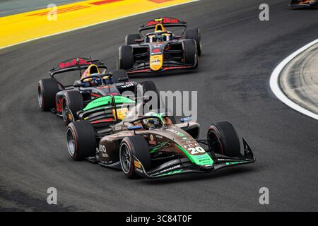 20 DURKSEN Joshua (par), AIX Racing, Dallara F2 2024, action lors de la 10ème manche du Championnat FIA de formule 2 2025 du 1er au 3 août 2025 sur le Hungaroring, à Mogyorod, Hongrie - photo Xavi Bonilla / DPPI Banque D'Images