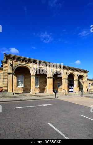 La façade de la gare de Whitby, North Yorkshire, Angleterre Banque D'Images