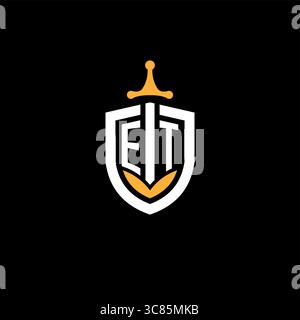 Lettre créative et logo jeu esport avec graphique vectoriel bouclier Illustration de Vecteur