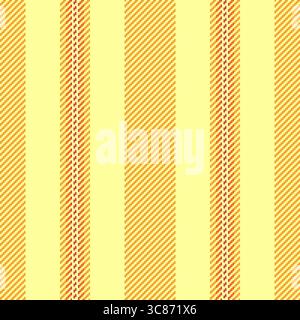 Sandmade lignes tissu sans couture, motif vectoriel de texture classique. Bande verticale de fond textile Vlank dans la palette de couleurs jaune et orange. Illustration de Vecteur