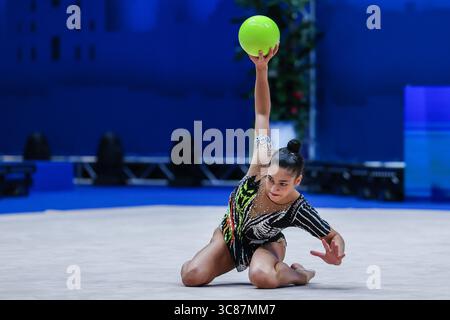 Sofia Raffaeli (ITA) vue lors de la finale de la Coupe du monde de gymnastique rythmique FIG 2025 Milan au Forum Unipol Banque D'Images