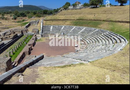 Théâtre antique de Messène, Péloponnèse, Grèce Banque D'Images