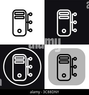 Cette icône représente un serveur IA connecté à un réseau, idéal pour les projets d’intelligence artificielle et de technologie. C'est un symbole polyvalent pour ai ag Illustration de Vecteur