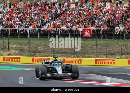 Budapest, Hongrie. 1er janvier 2000. George Russell, lors du Grand Prix de Hongrie de formule 1 Lenovo 2025, Budapest, Hongrie. Crédit : Gabriele Lanzo / Alessio Morgese / Alamy Live news Banque D'Images