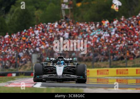 Budapest, Hongrie. 1er janvier 2000. George Russell, lors du Grand Prix de Hongrie de formule 1 Lenovo 2025, Budapest, Hongrie. Crédit : Gabriele Lanzo / Alessio Morgese / Alamy Live news Banque D'Images