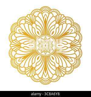 Design vectoriel de Mandala doré | motif artistique Boho ornemental Illustration de Vecteur