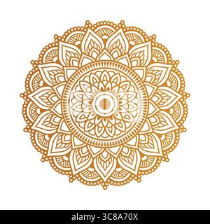 Design vectoriel de Mandala doré | motif artistique Boho ornemental Illustration de Vecteur