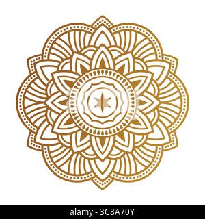 Design vectoriel de Mandala doré | motif artistique Boho ornemental Illustration de Vecteur