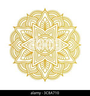 Design vectoriel de Mandala doré | motif artistique Boho ornemental Illustration de Vecteur