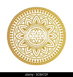 Design vectoriel de Mandala doré | motif artistique Boho ornemental Illustration de Vecteur