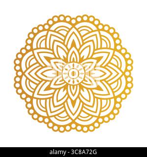 Design vectoriel de Mandala doré | motif artistique Boho ornemental Illustration de Vecteur