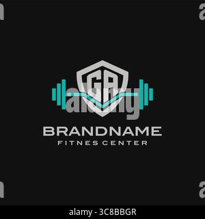 Creative Letter GA logo design pour gymnase ou graphique vectoriel de fitness Illustration de Vecteur