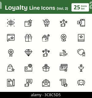 Icônes de ligne de fidélité (Vol. 2) Illustration de Vecteur