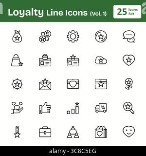 Icônes de ligne de fidélité (Vol. 1) Illustration de Vecteur