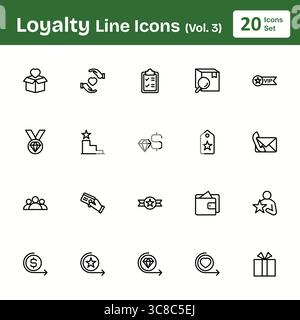 Icônes de ligne de fidélité (Vol. 3) Illustration de Vecteur