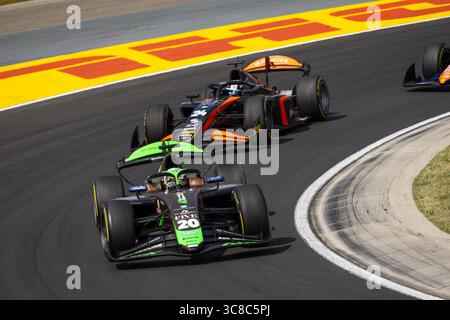 20 DURKSEN Joshua (par), AIX Racing, Dallara F2 2024, action lors de la 10ème manche du Championnat FIA de formule 2 2025 du 1er au 3 août 2025 sur le Hungaroring, à Mogyorod, Hongrie Banque D'Images
