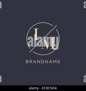 Lettre initiale LM logo avec simple ligne de cercle élégant look monogramme style graphique vectoriel de style de logo Illustration de Vecteur