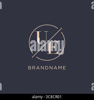 Lettre initiale UE logo avec ligne de cercle simple look élégant monogramme logo style graphique vectoriel Illustration de Vecteur