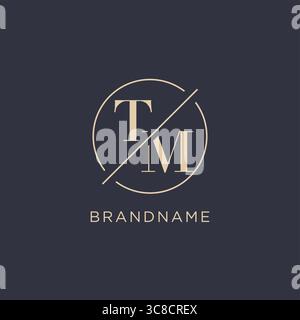 Lettre initiale TM logo avec ligne de cercle simple look élégant logo monogramme style graphique vectoriel Illustration de Vecteur