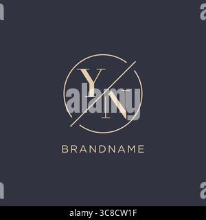 Lettre initiale YN logo avec ligne de cercle simple look élégant logo monogramme style graphique vectoriel Illustration de Vecteur